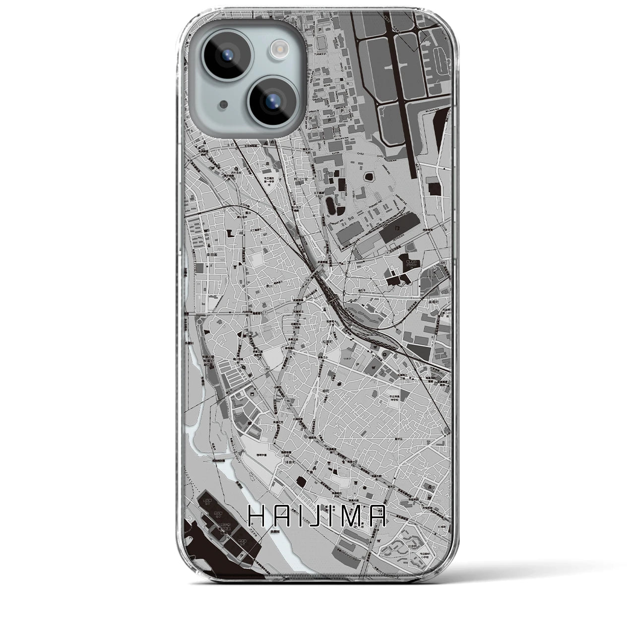 【拝島(東京都)】地図柄iPhoneケース(クリアタイプ)