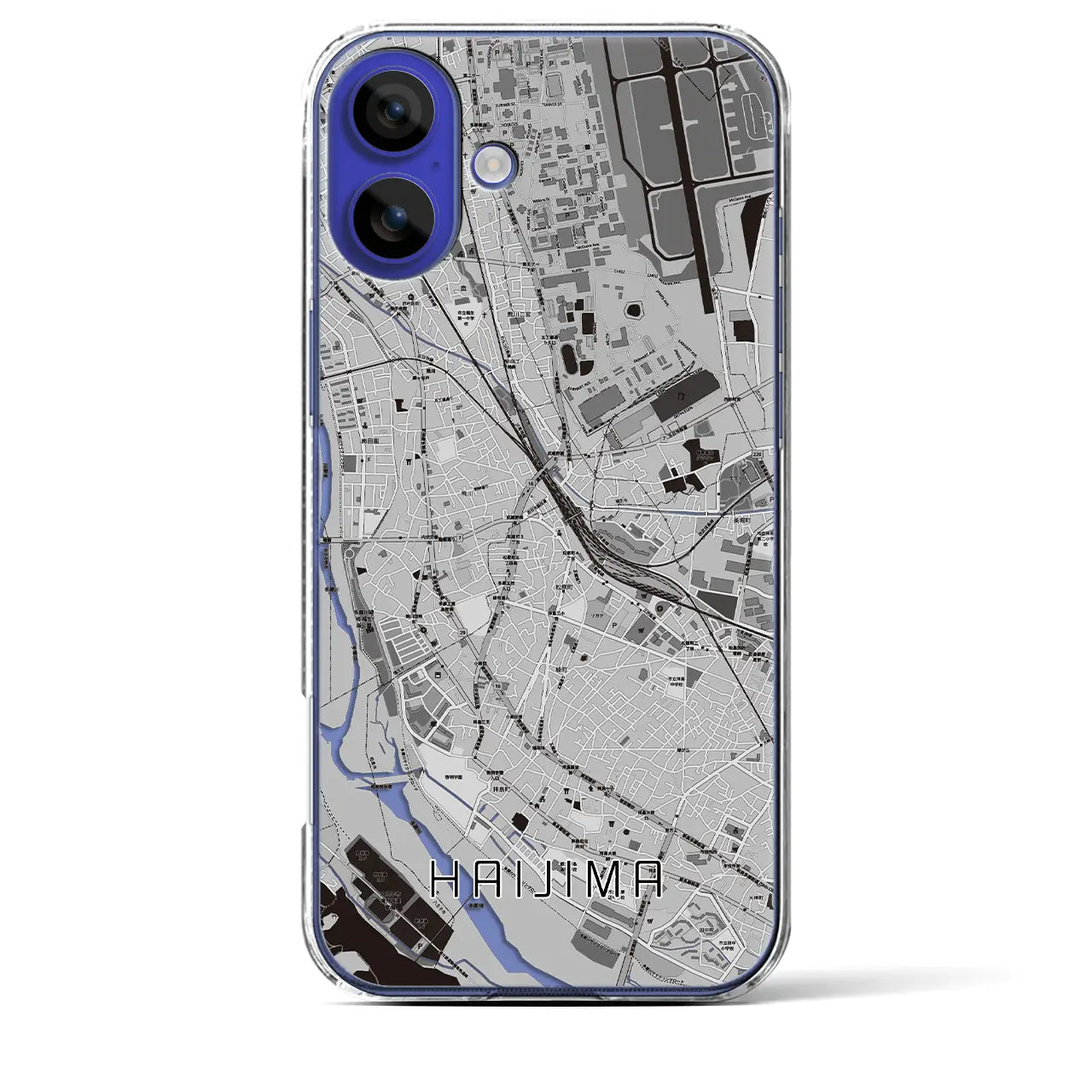 【拝島(東京都)】地図柄iPhoneケース(クリアタイプ)