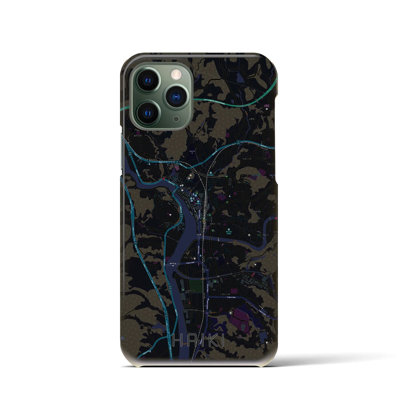 【早岐(長崎県)】地図柄iPhoneケース(バックカバータイプ)