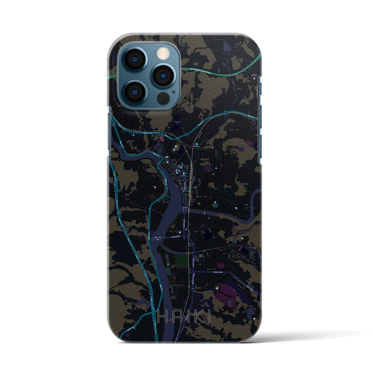 【早岐(長崎県)】地図柄iPhoneケース(バックカバータイプ)