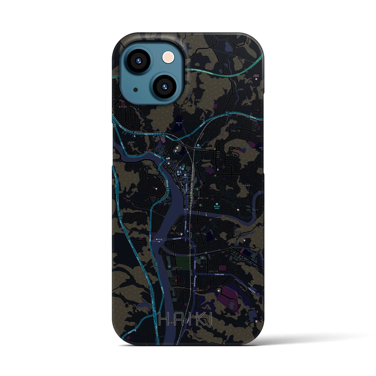 【早岐(長崎県)】地図柄iPhoneケース(バックカバータイプ)