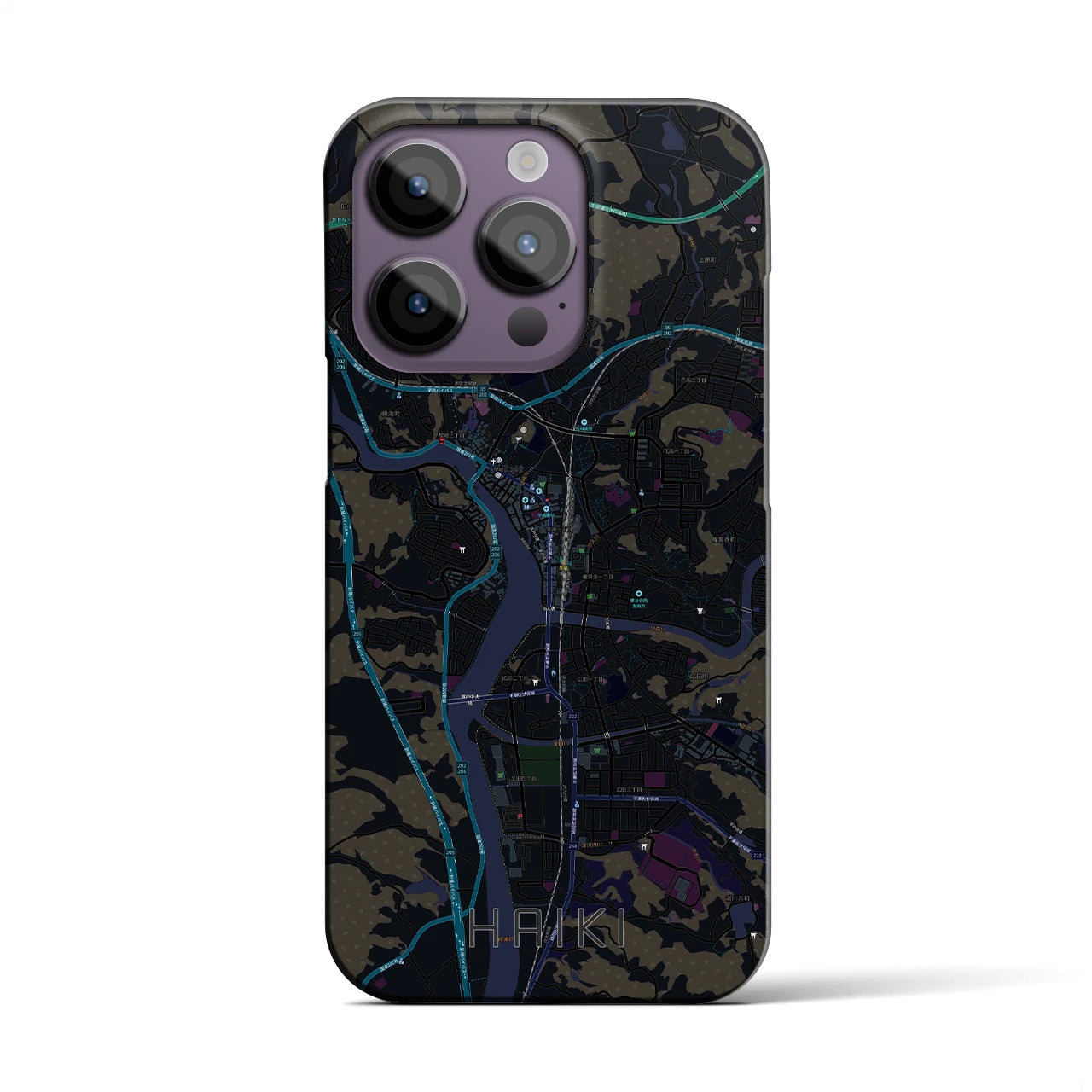 【早岐(長崎県)】地図柄iPhoneケース(バックカバータイプ)