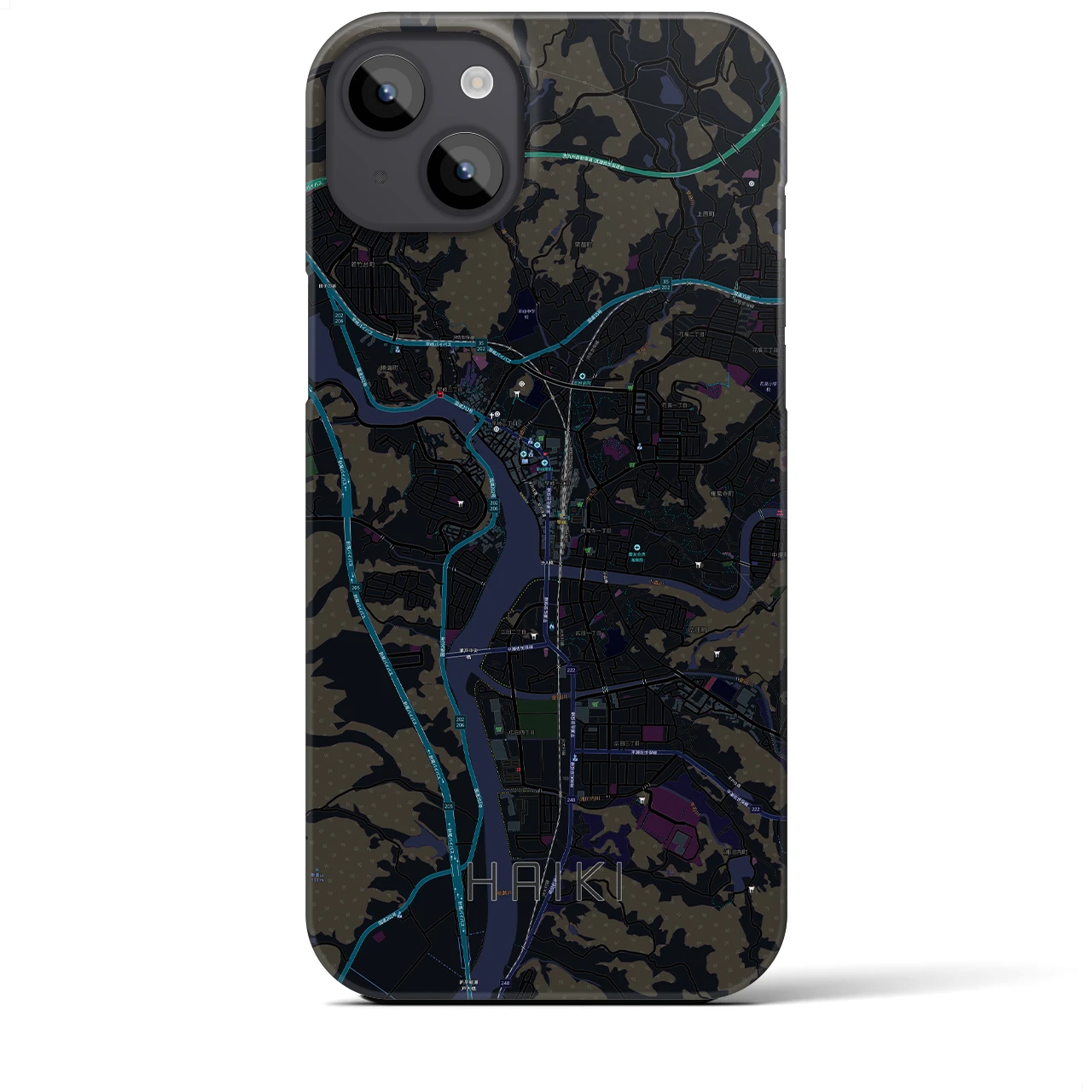 【早岐(長崎県)】地図柄iPhoneケース(バックカバータイプ)