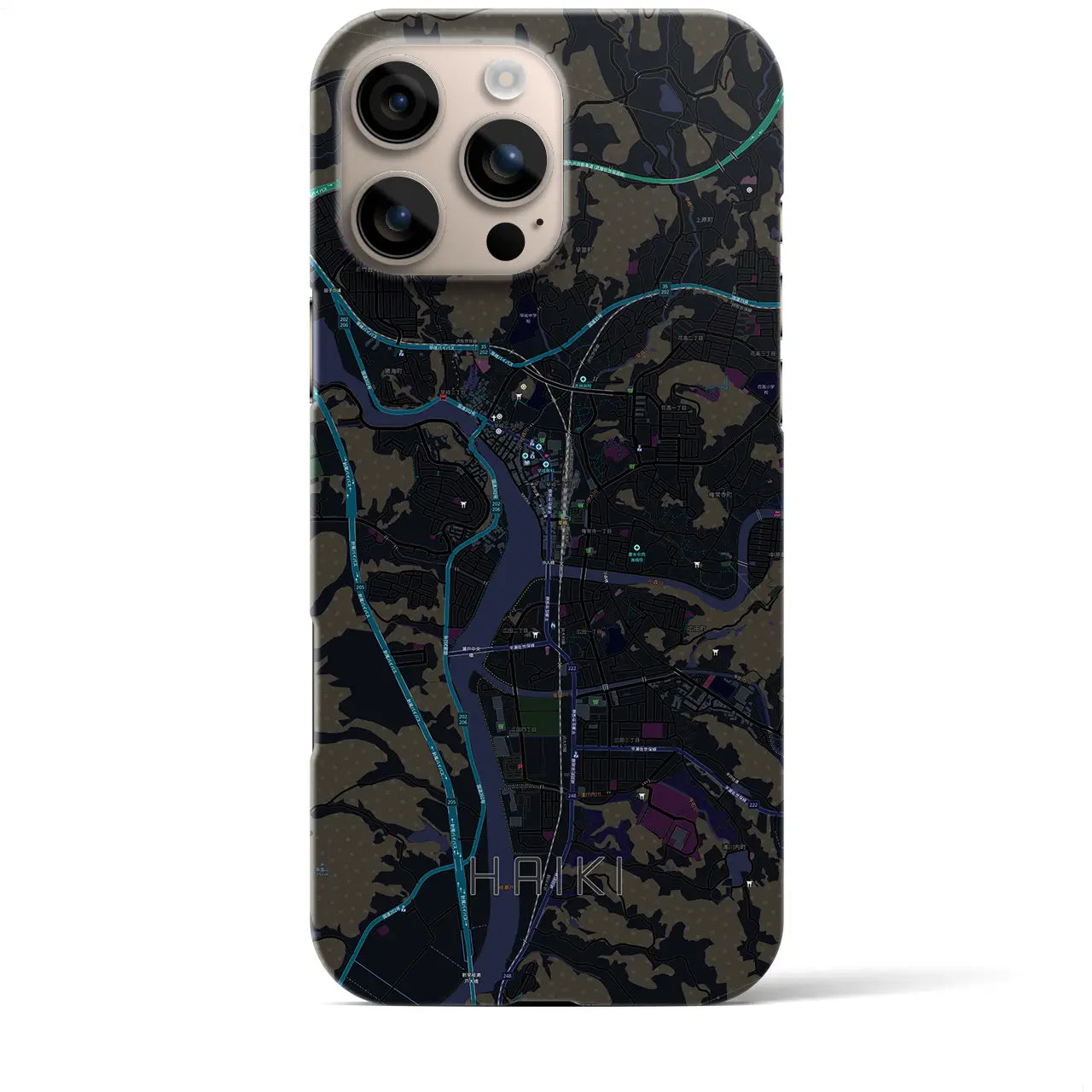 【早岐(長崎県)】地図柄iPhoneケース(バックカバータイプ)