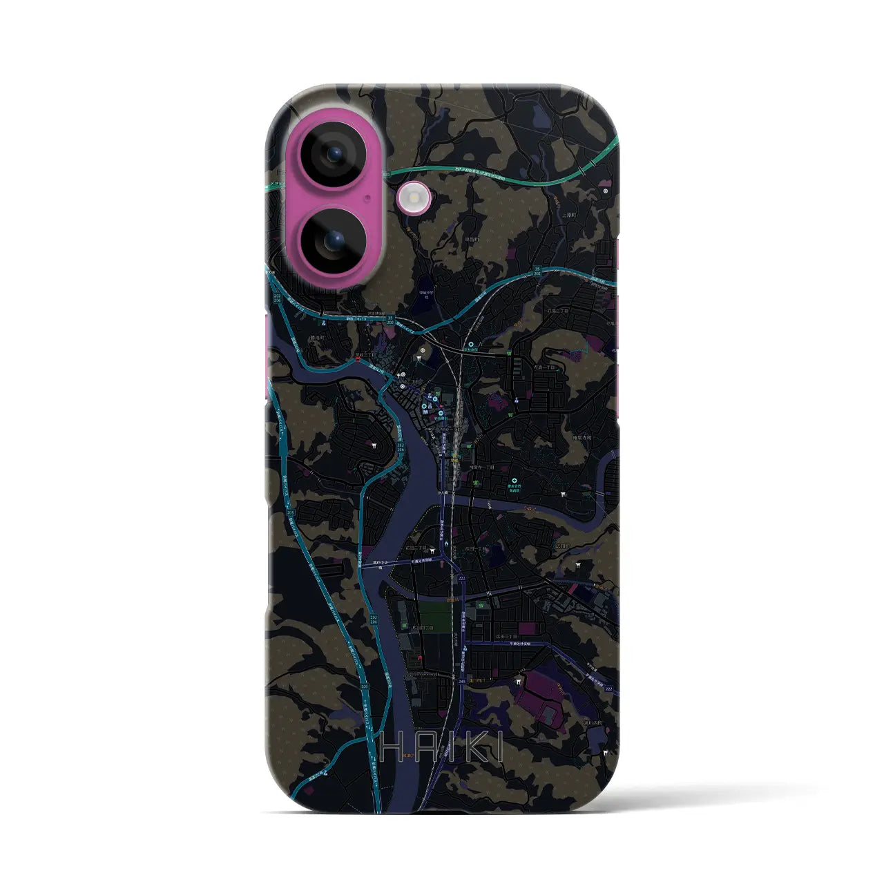 【早岐(長崎県)】地図柄iPhoneケース(バックカバータイプ)