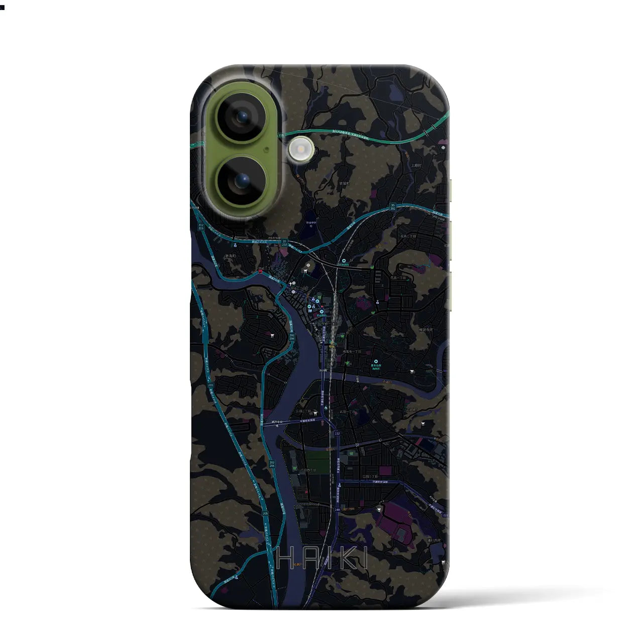 【早岐(長崎県)】地図柄iPhoneケース(バックカバータイプ)