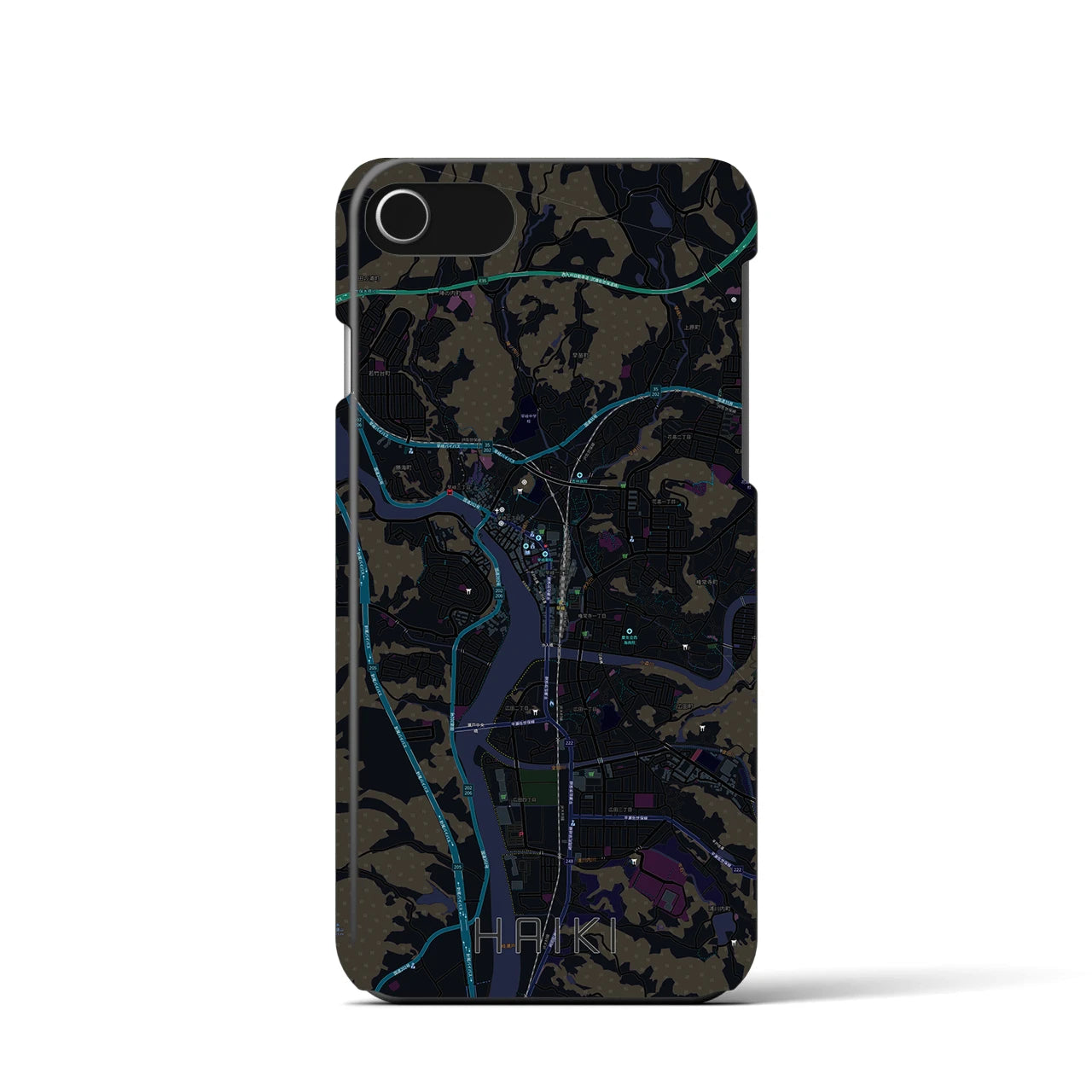 【早岐(長崎県)】地図柄iPhoneケース(バックカバータイプ)