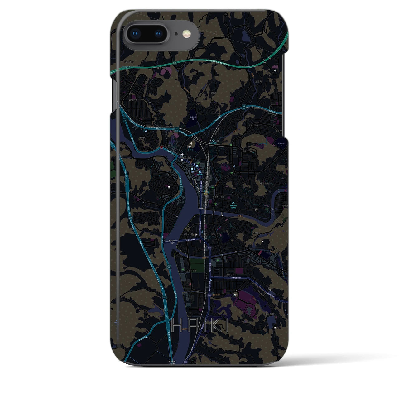 【早岐(長崎県)】地図柄iPhoneケース(バックカバータイプ)