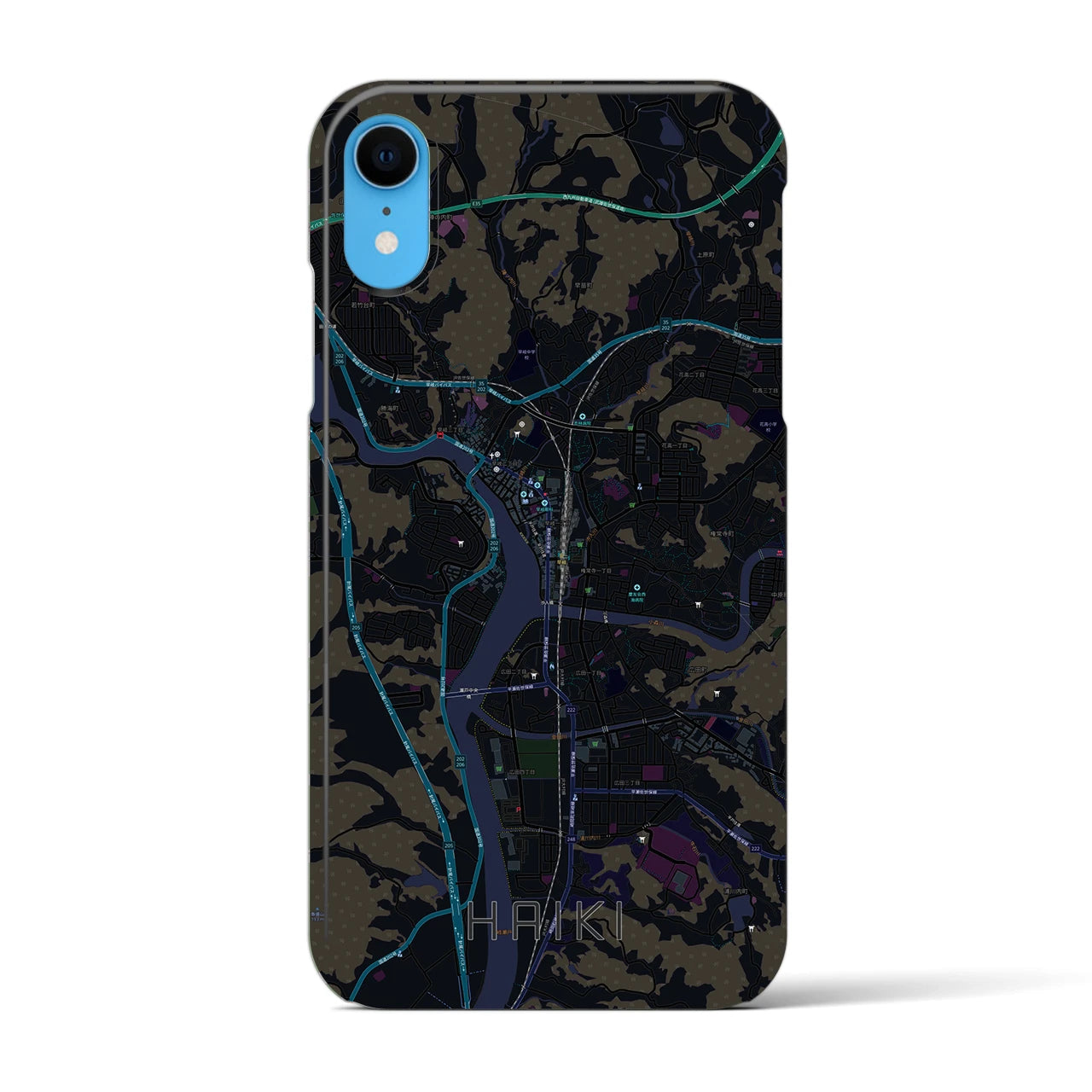 【早岐(長崎県)】地図柄iPhoneケース(バックカバータイプ)