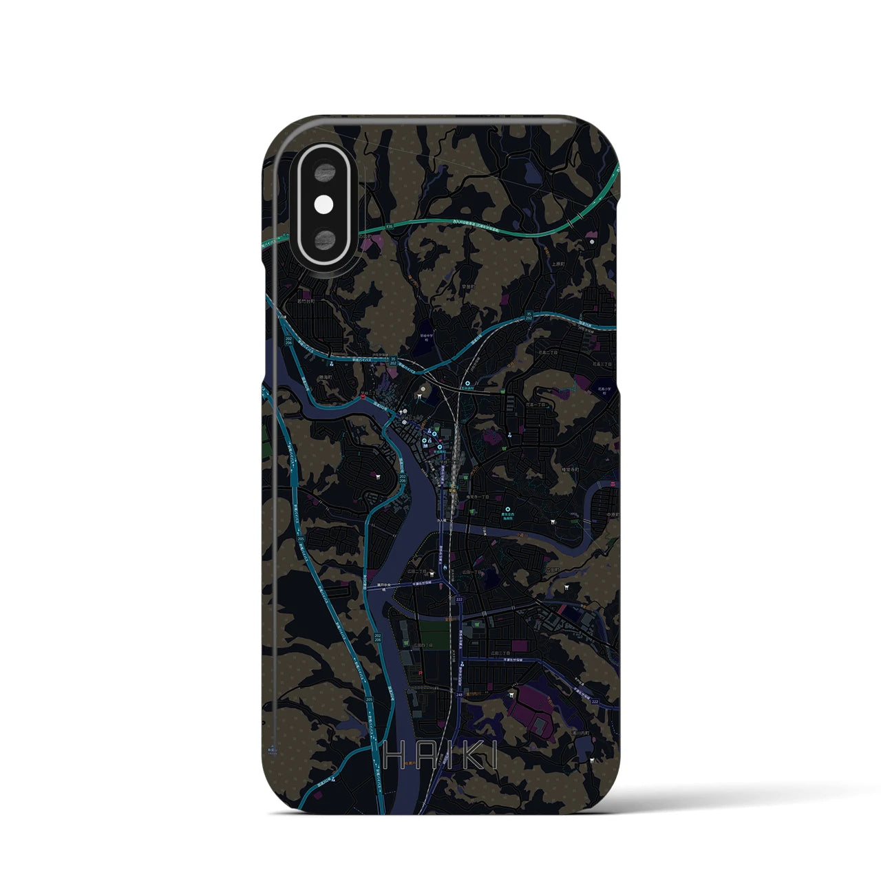 【早岐(長崎県)】地図柄iPhoneケース(バックカバータイプ)