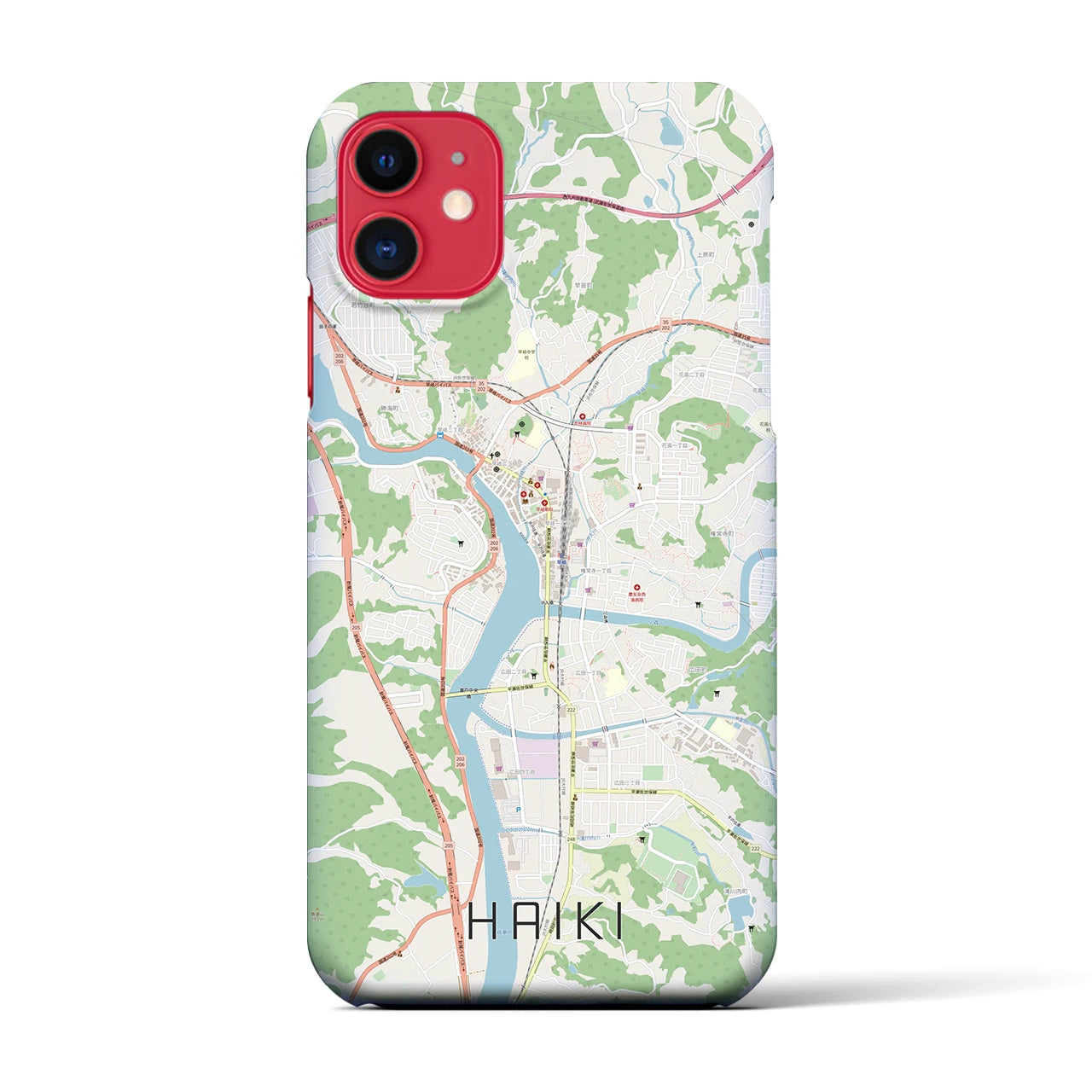 【早岐(長崎県)】地図柄iPhoneケース(バックカバータイプ)