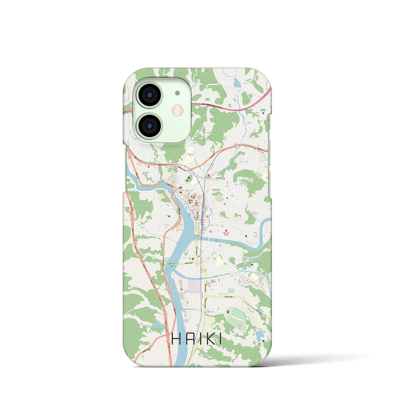 【早岐(長崎県)】地図柄iPhoneケース(バックカバータイプ)