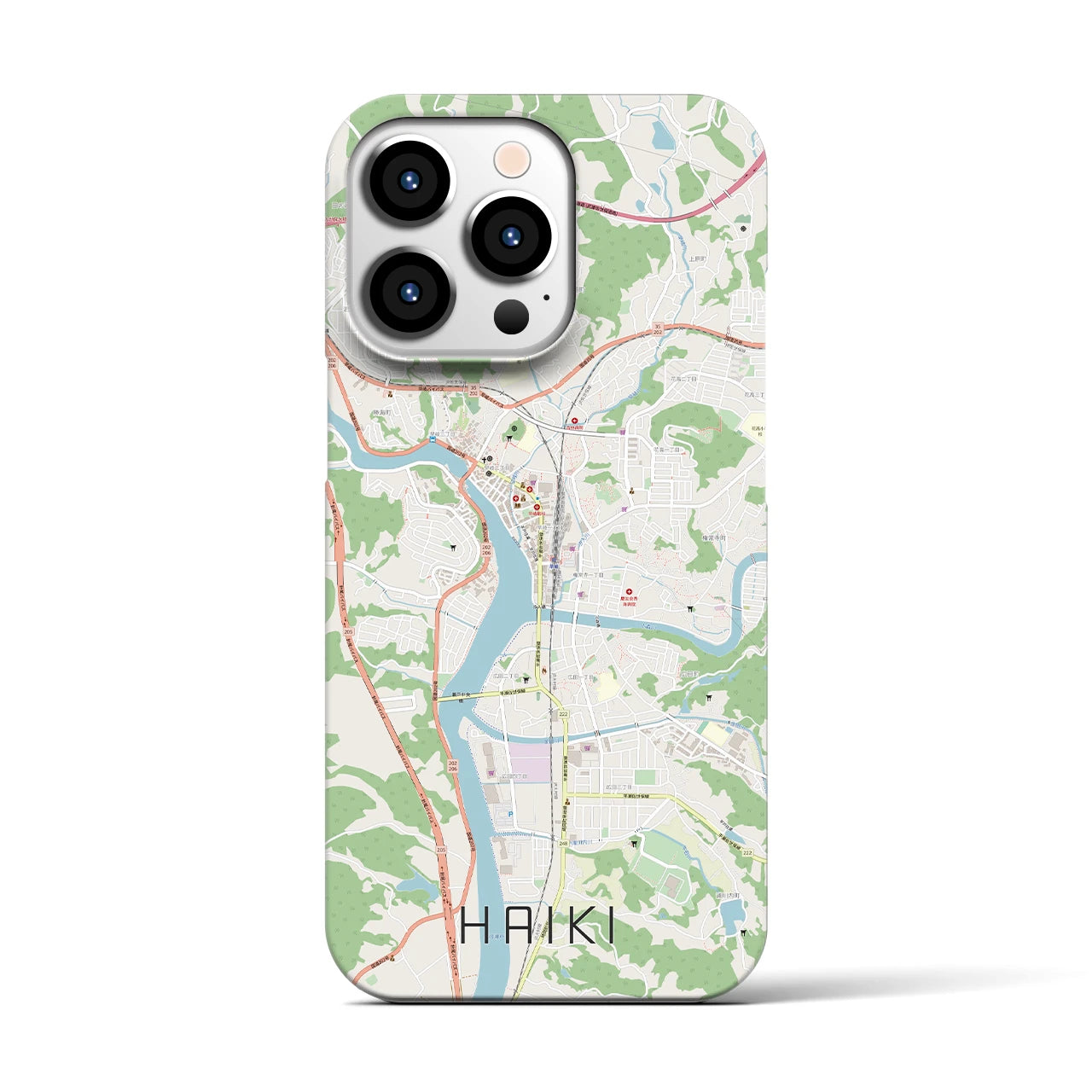 【早岐(長崎県)】地図柄iPhoneケース(バックカバータイプ)