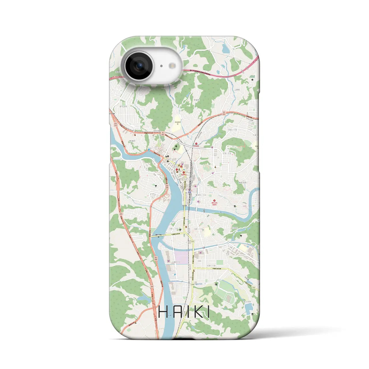 【早岐(長崎県)】地図柄iPhoneケース(バックカバータイプ)