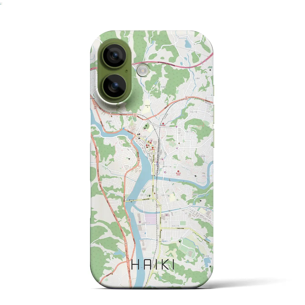 【早岐(長崎県)】地図柄iPhoneケース(バックカバータイプ)