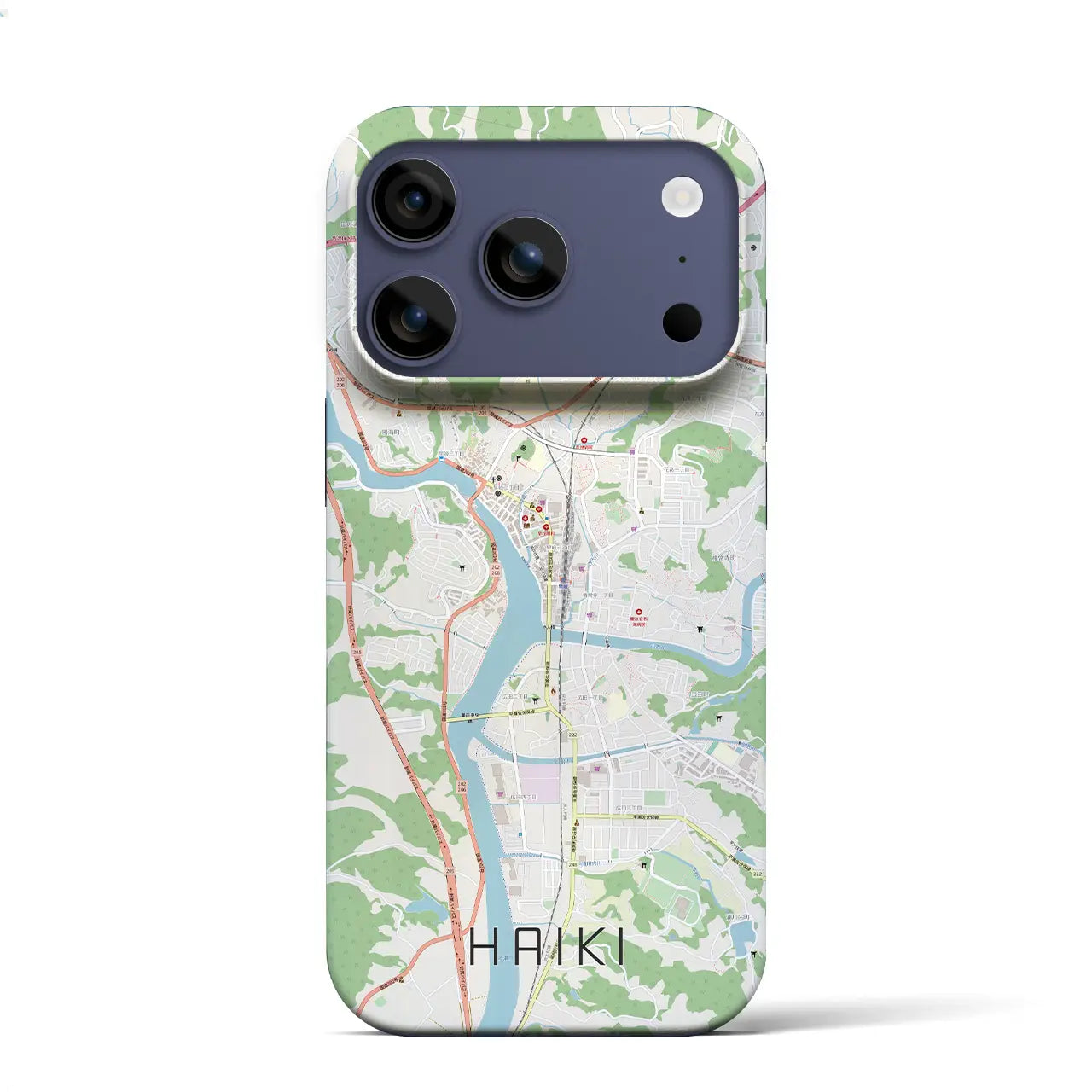 【早岐(長崎県)】地図柄iPhoneケース(バックカバータイプ)ナチュラル・iPhone 17 Pro Max 用