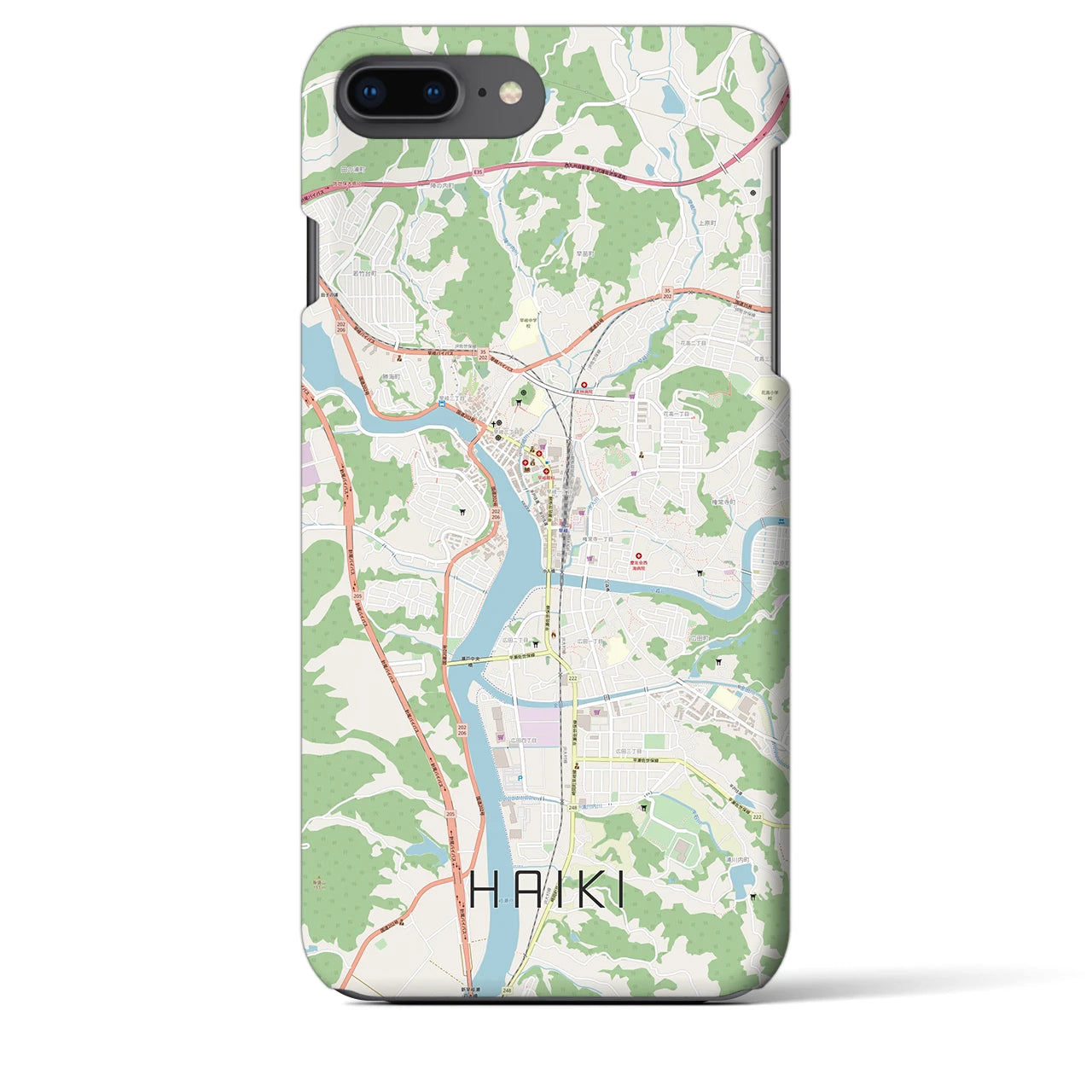 【早岐(長崎県)】地図柄iPhoneケース(バックカバータイプ)