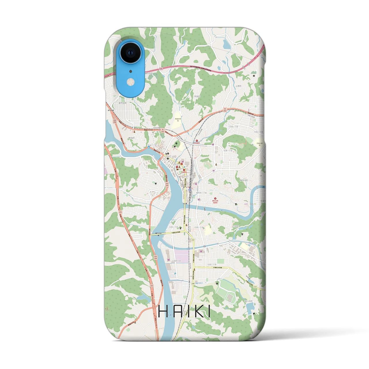 【早岐(長崎県)】地図柄iPhoneケース(バックカバータイプ)