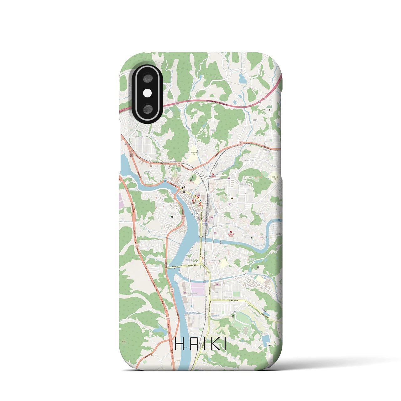 【早岐(長崎県)】地図柄iPhoneケース(バックカバータイプ)