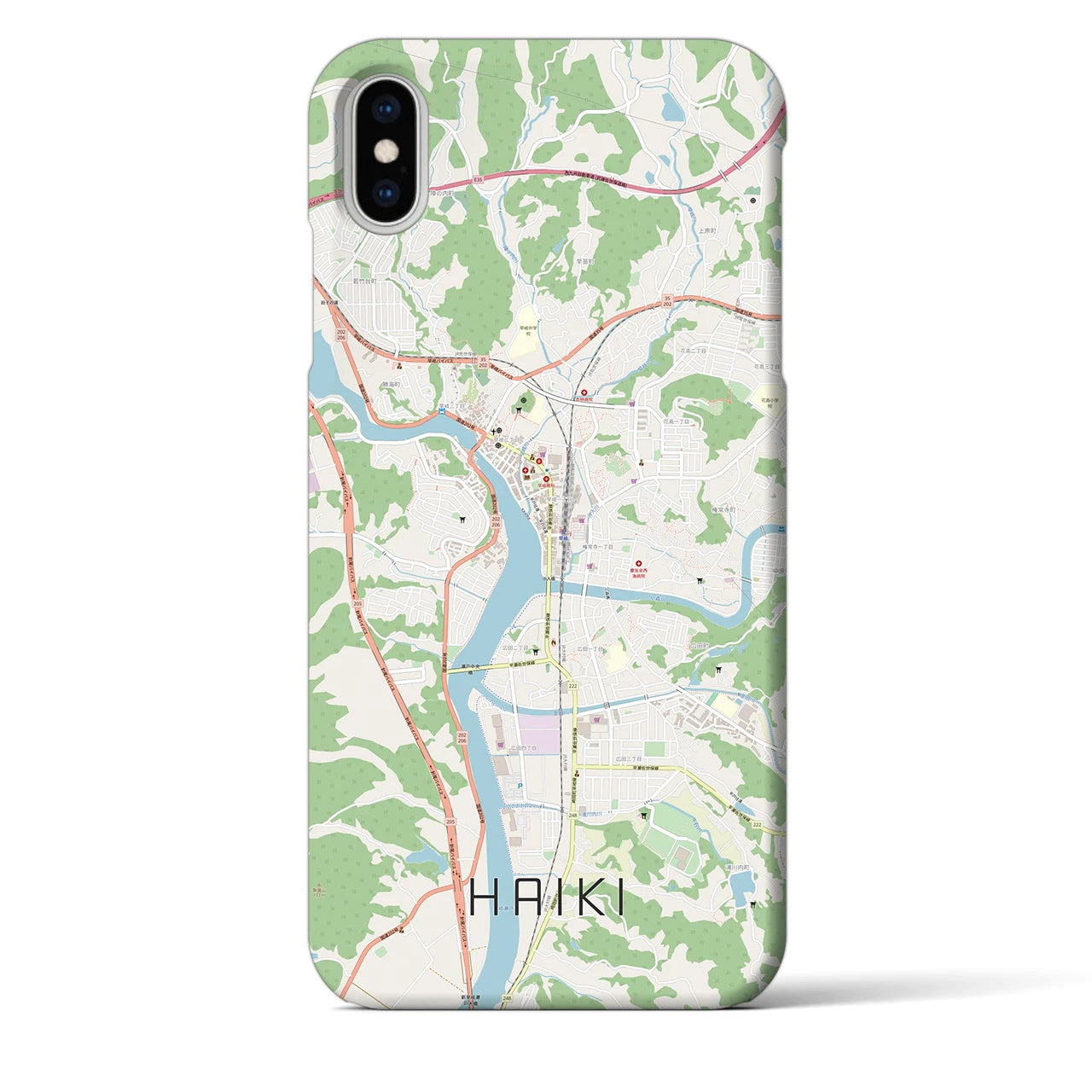 【早岐(長崎県)】地図柄iPhoneケース(バックカバータイプ)