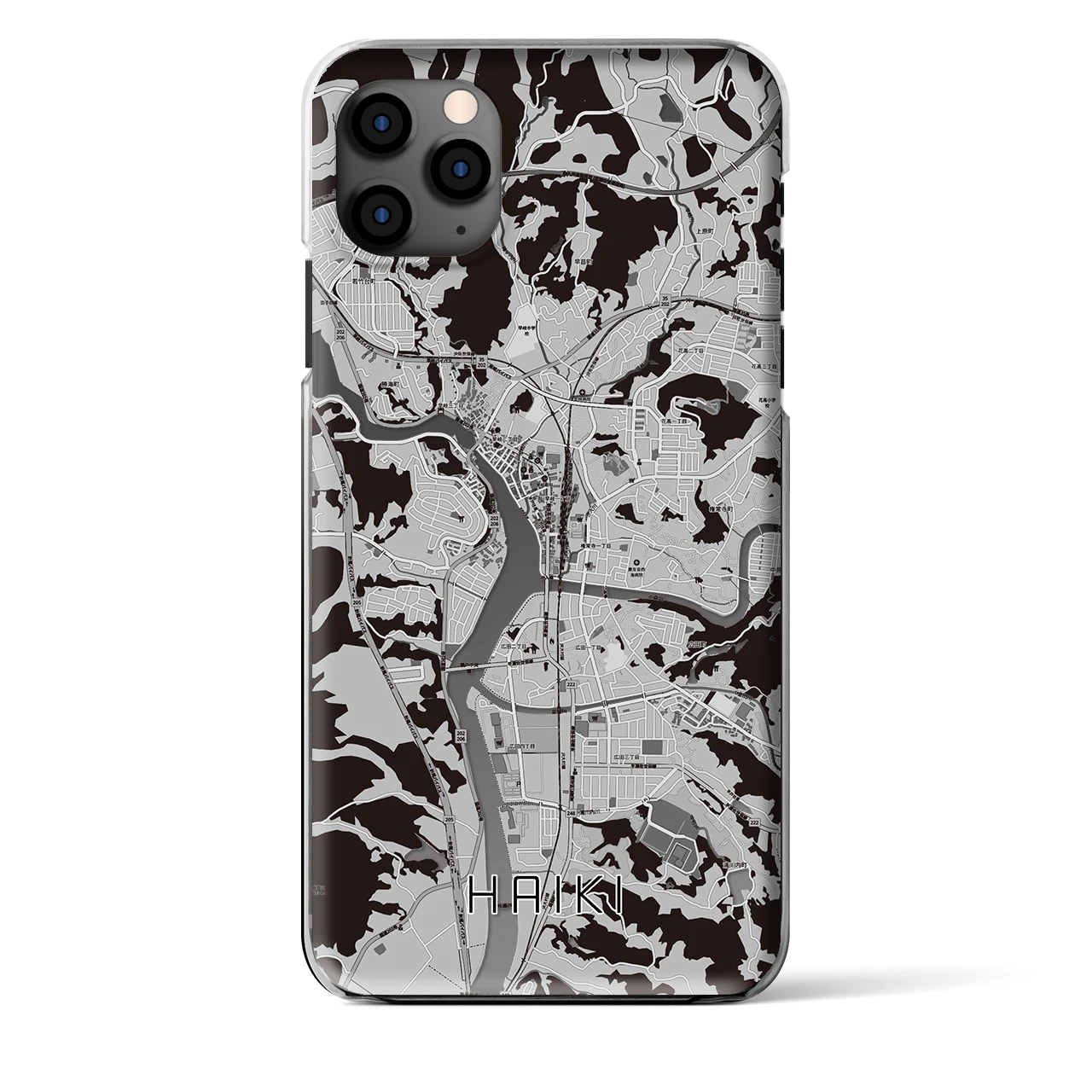 【早岐(長崎県)】地図柄iPhoneケース(クリアタイプ)