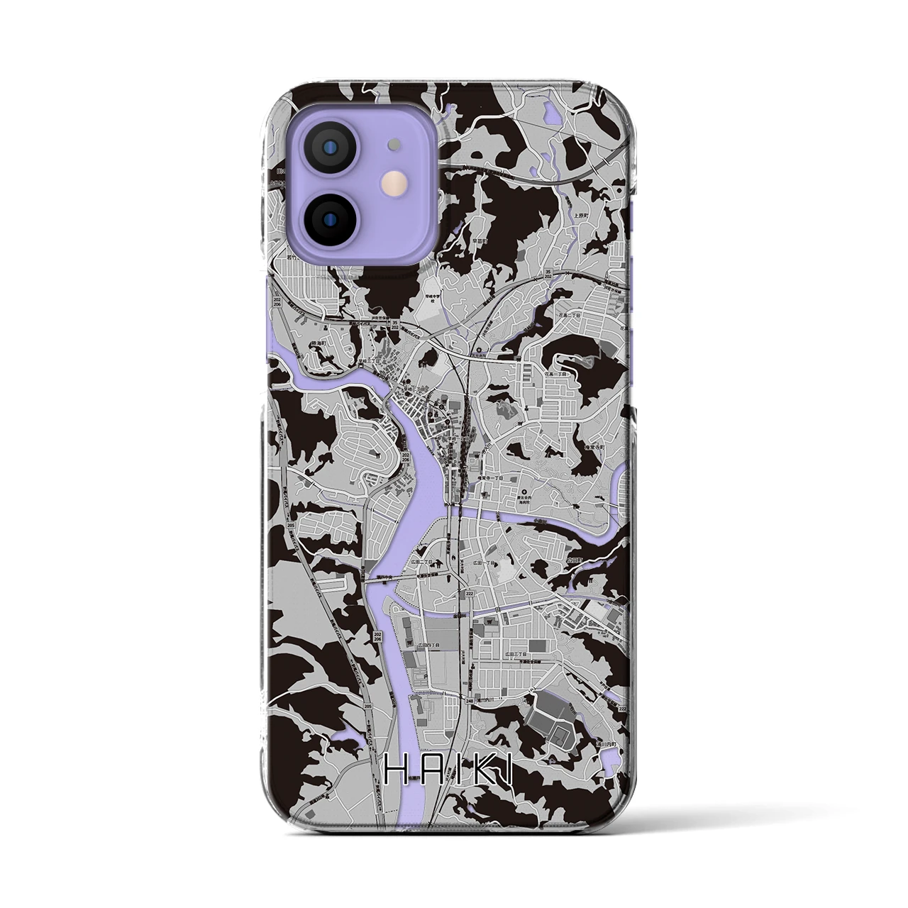 【早岐(長崎県)】地図柄iPhoneケース(クリアタイプ)