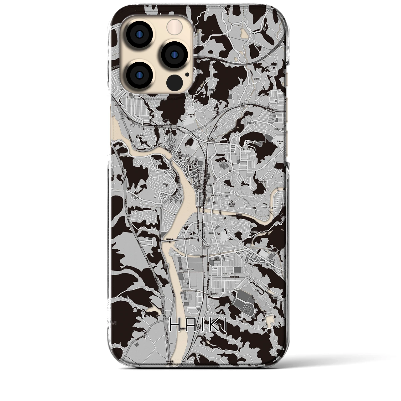 【早岐(長崎県)】地図柄iPhoneケース(クリアタイプ)