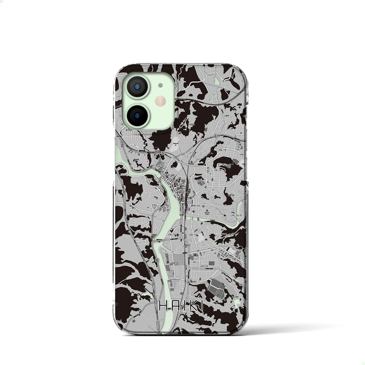 【早岐(長崎県)】地図柄iPhoneケース(クリアタイプ)