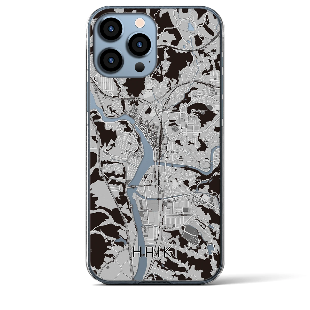 【早岐(長崎県)】地図柄iPhoneケース(クリアタイプ)