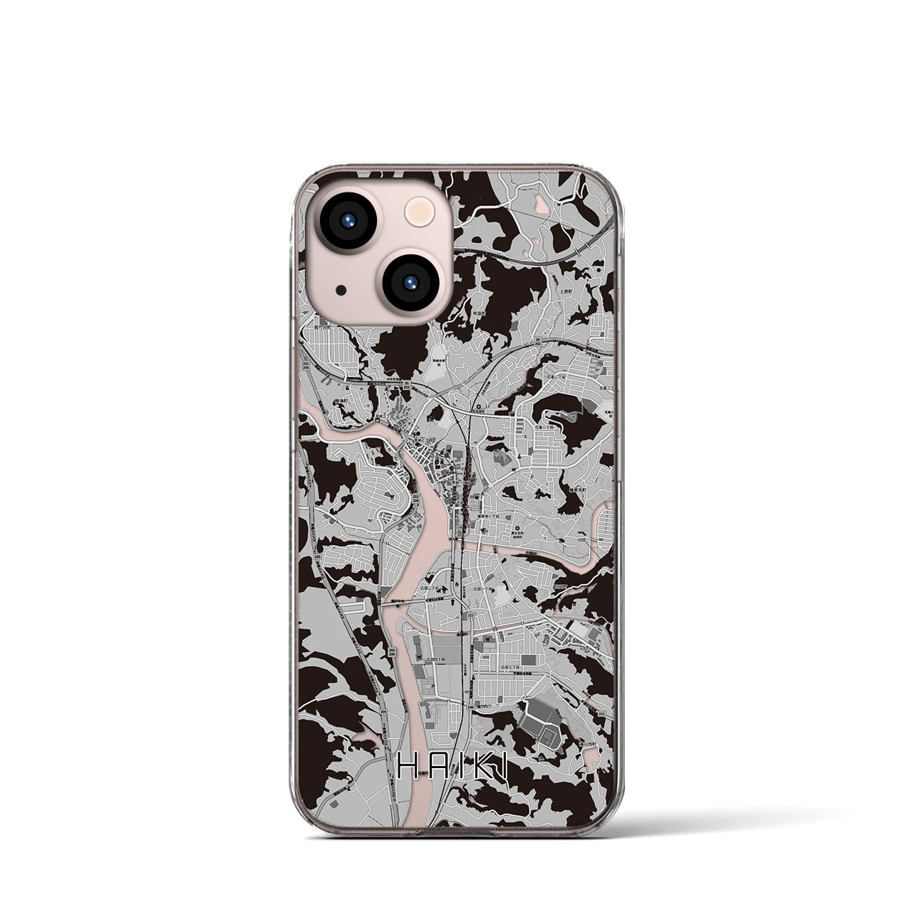 【早岐(長崎県)】地図柄iPhoneケース(クリアタイプ)