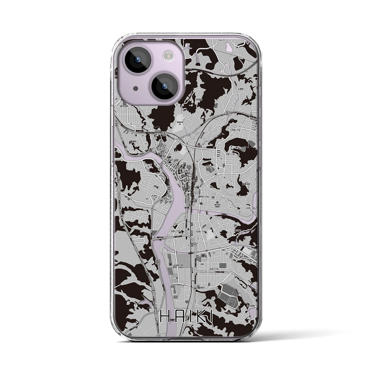 【早岐(長崎県)】地図柄iPhoneケース(クリアタイプ)