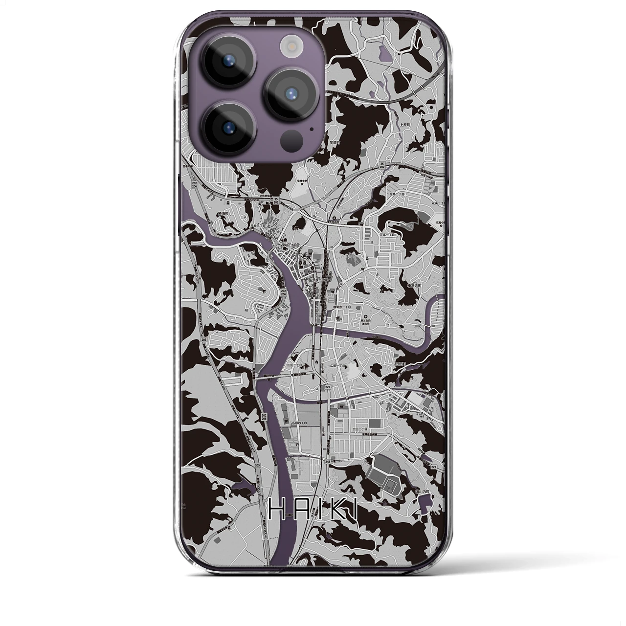 【早岐(長崎県)】地図柄iPhoneケース(クリアタイプ)