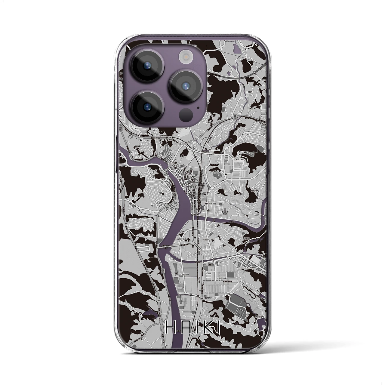 【早岐(長崎県)】地図柄iPhoneケース(クリアタイプ)