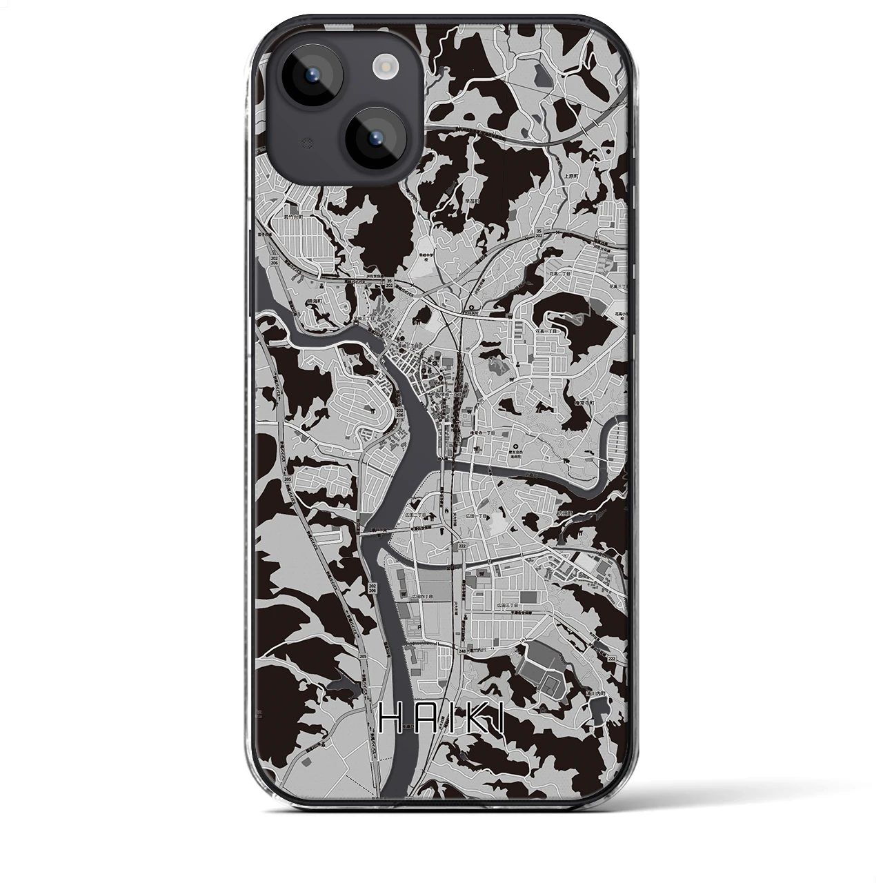 【早岐(長崎県)】地図柄iPhoneケース(クリアタイプ)