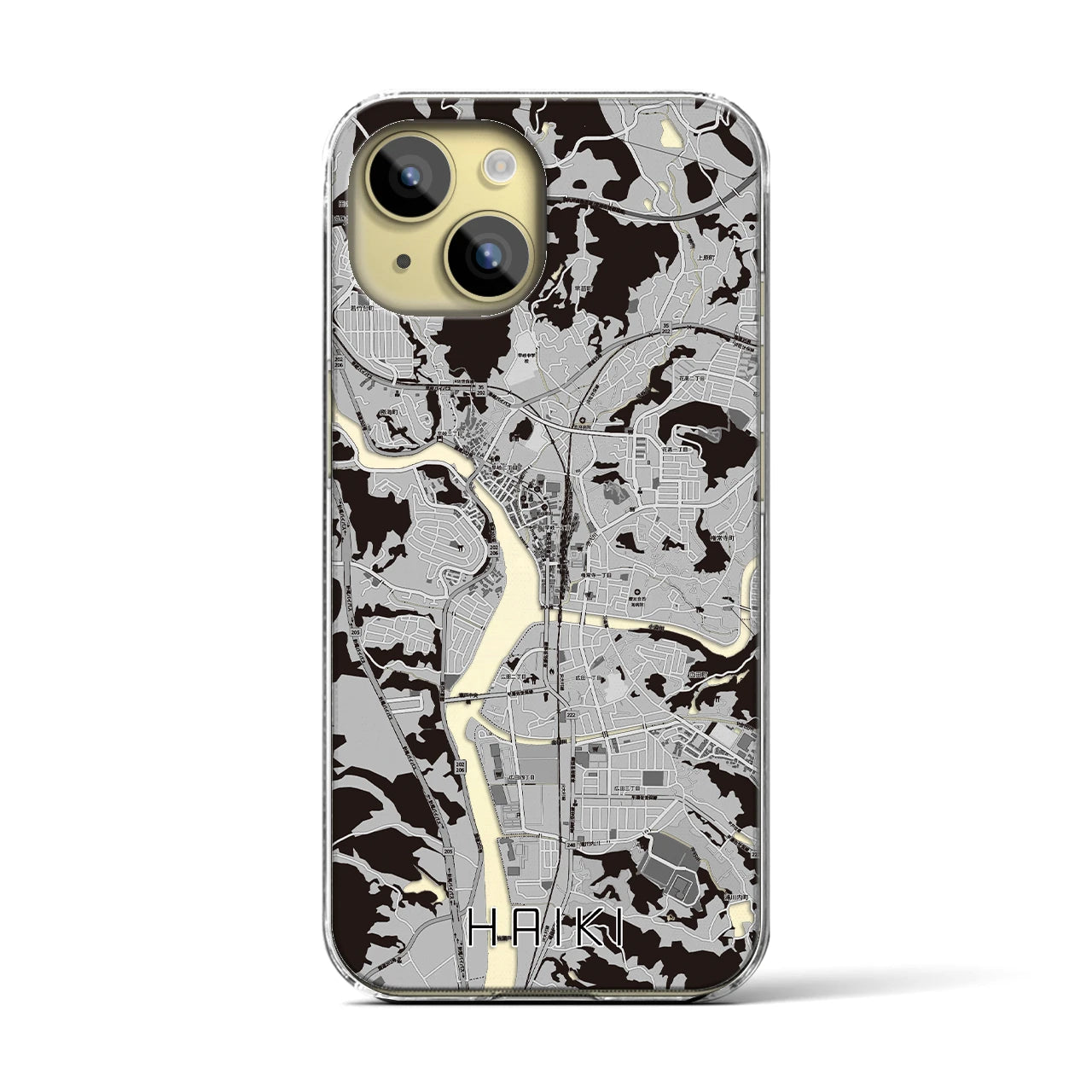 【早岐(長崎県)】地図柄iPhoneケース(クリアタイプ)