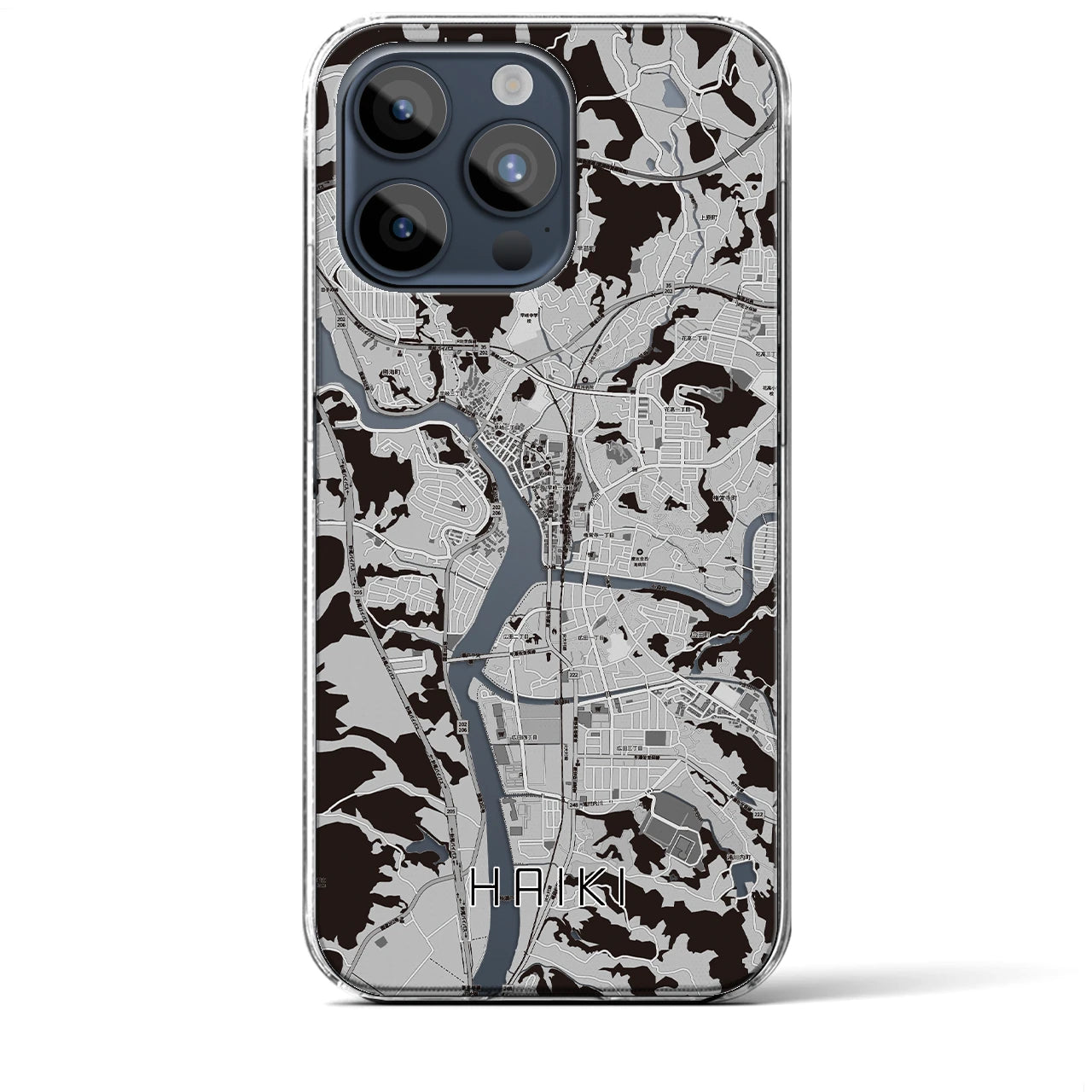 【早岐(長崎県)】地図柄iPhoneケース(クリアタイプ)