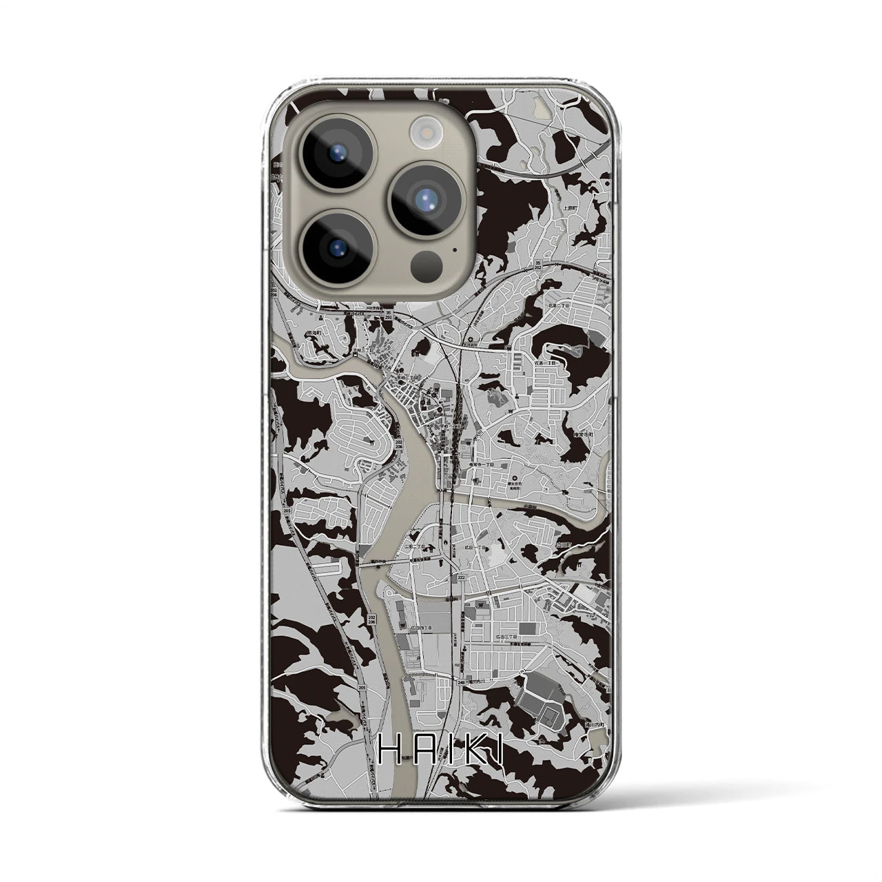 【早岐(長崎県)】地図柄iPhoneケース(クリアタイプ)