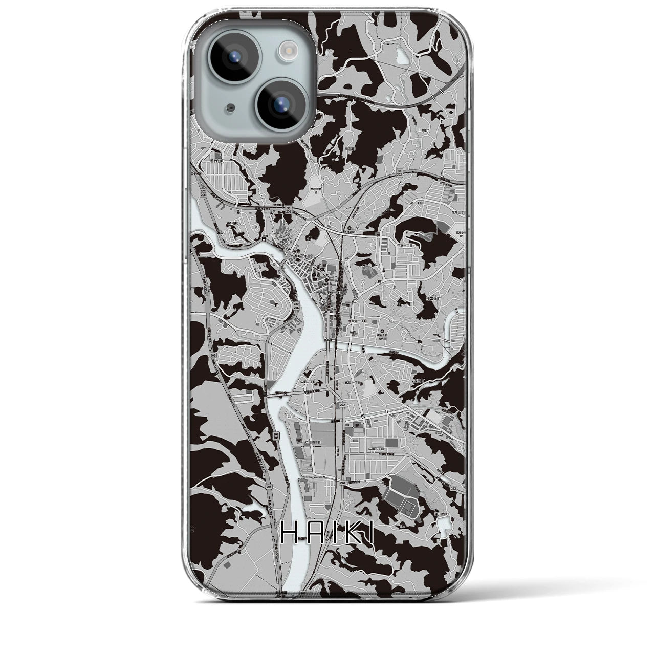 【早岐(長崎県)】地図柄iPhoneケース(クリアタイプ)