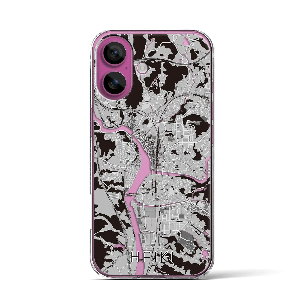 【早岐(長崎県)】地図柄iPhoneケース(クリアタイプ)