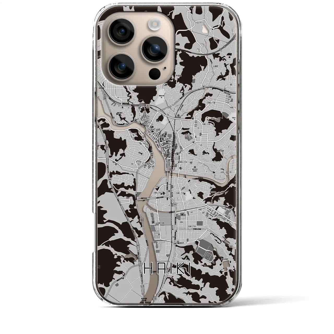 【早岐(長崎県)】地図柄iPhoneケース(クリアタイプ)