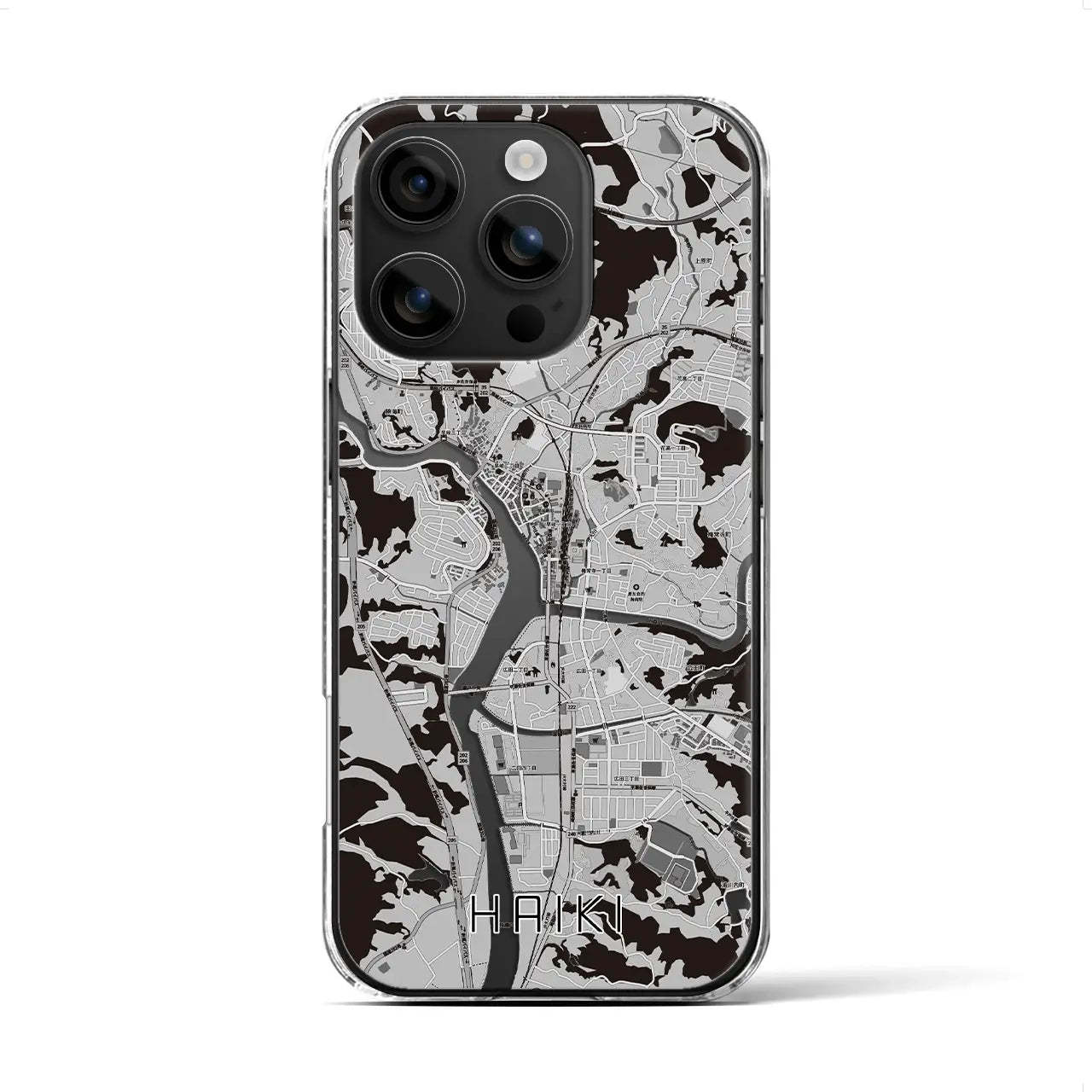 【早岐(長崎県)】地図柄iPhoneケース(クリアタイプ)