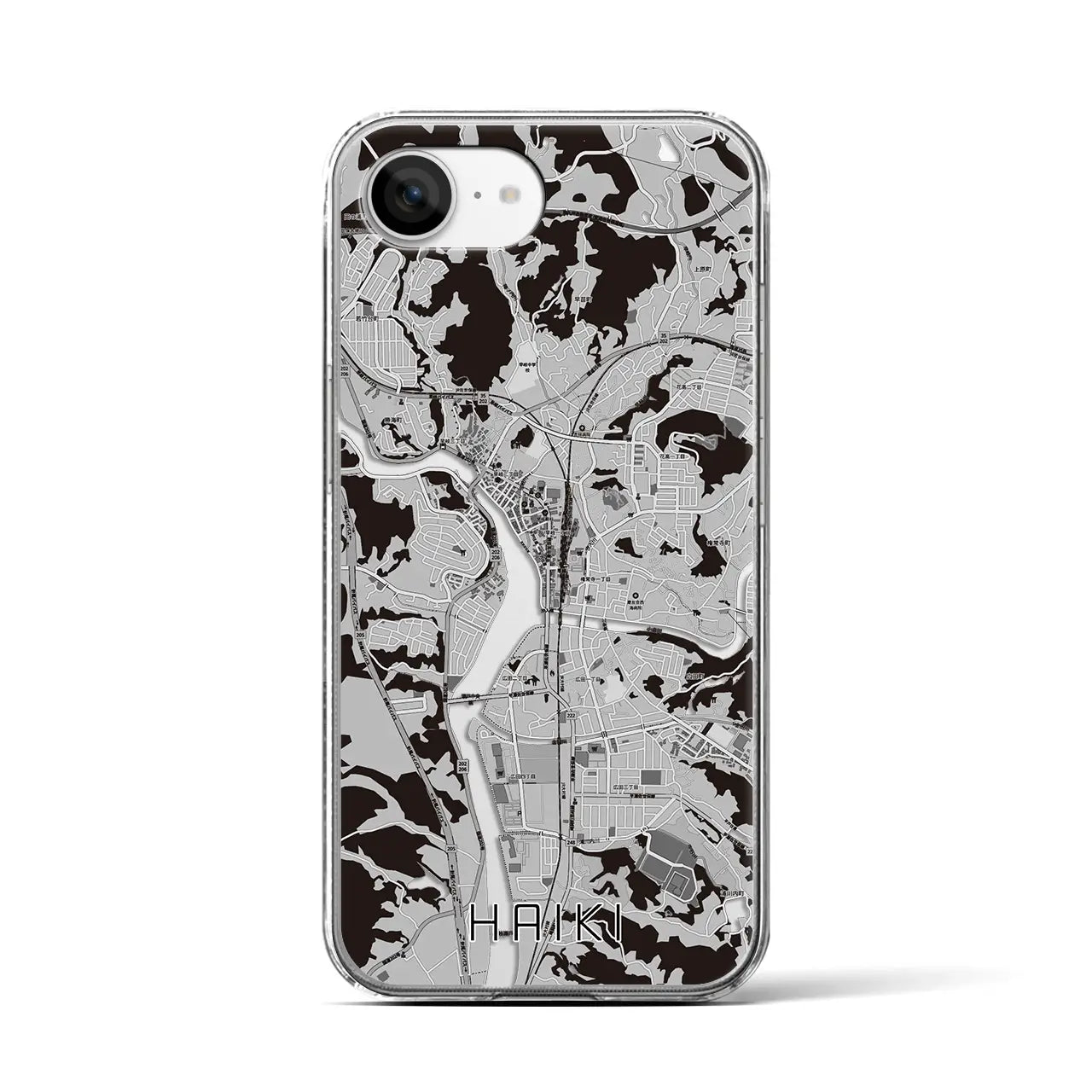 【早岐(長崎県)】地図柄iPhoneケース(クリアタイプ)