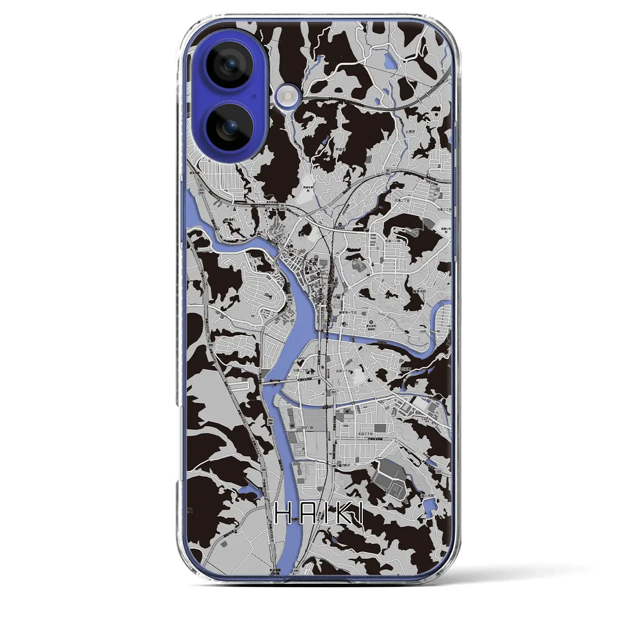 【早岐(長崎県)】地図柄iPhoneケース(クリアタイプ)