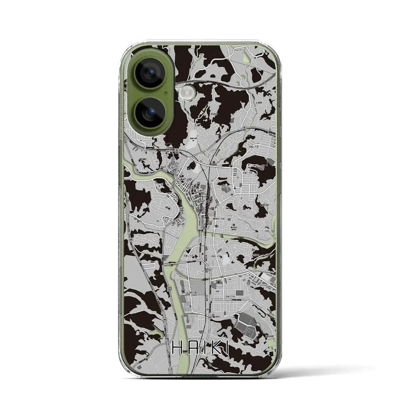 【早岐(長崎県)】地図柄iPhoneケース(クリアタイプ)