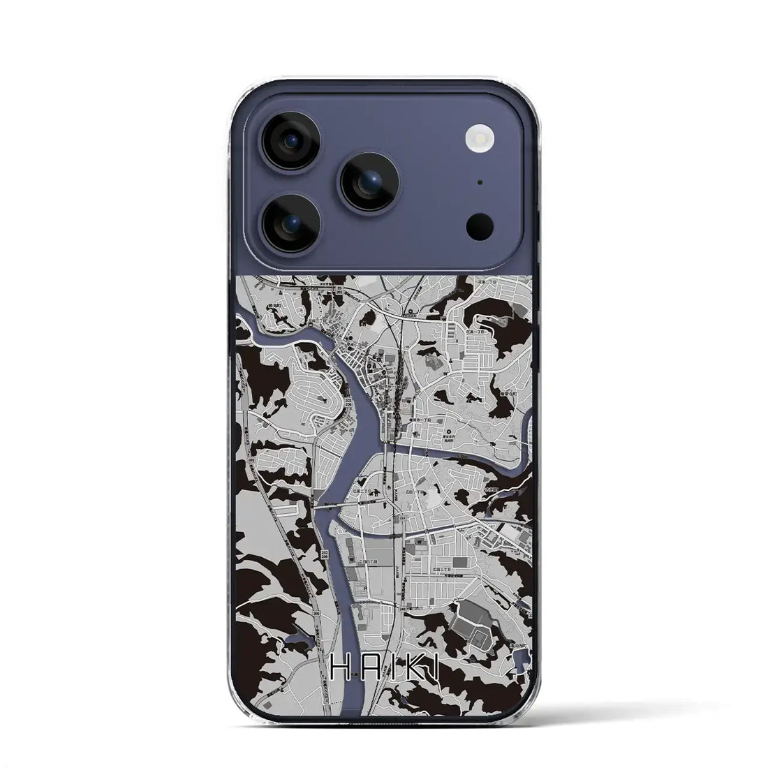 【早岐(長崎県)】地図柄iPhoneケース(クリアタイプ)