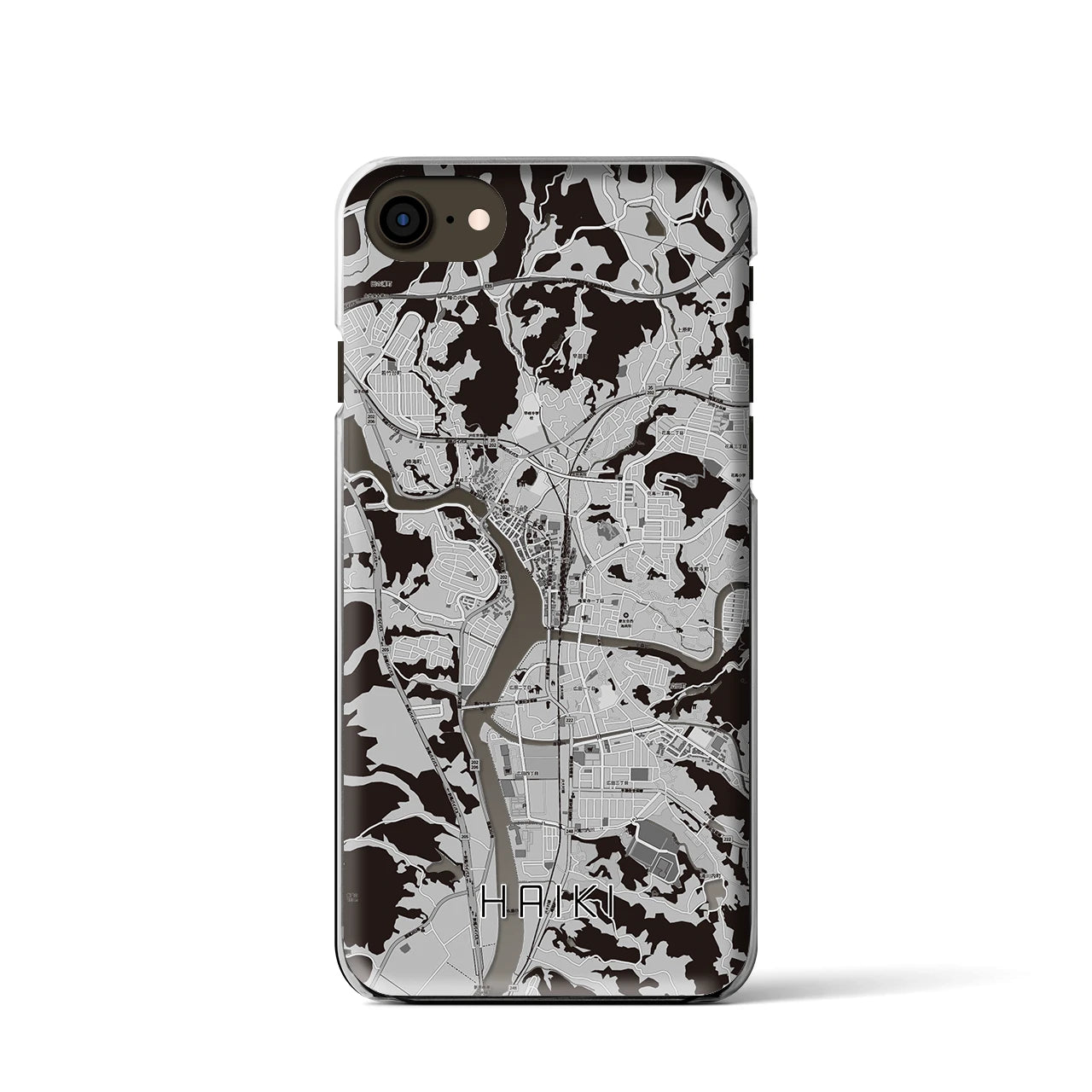 【早岐(長崎県)】地図柄iPhoneケース(クリアタイプ)