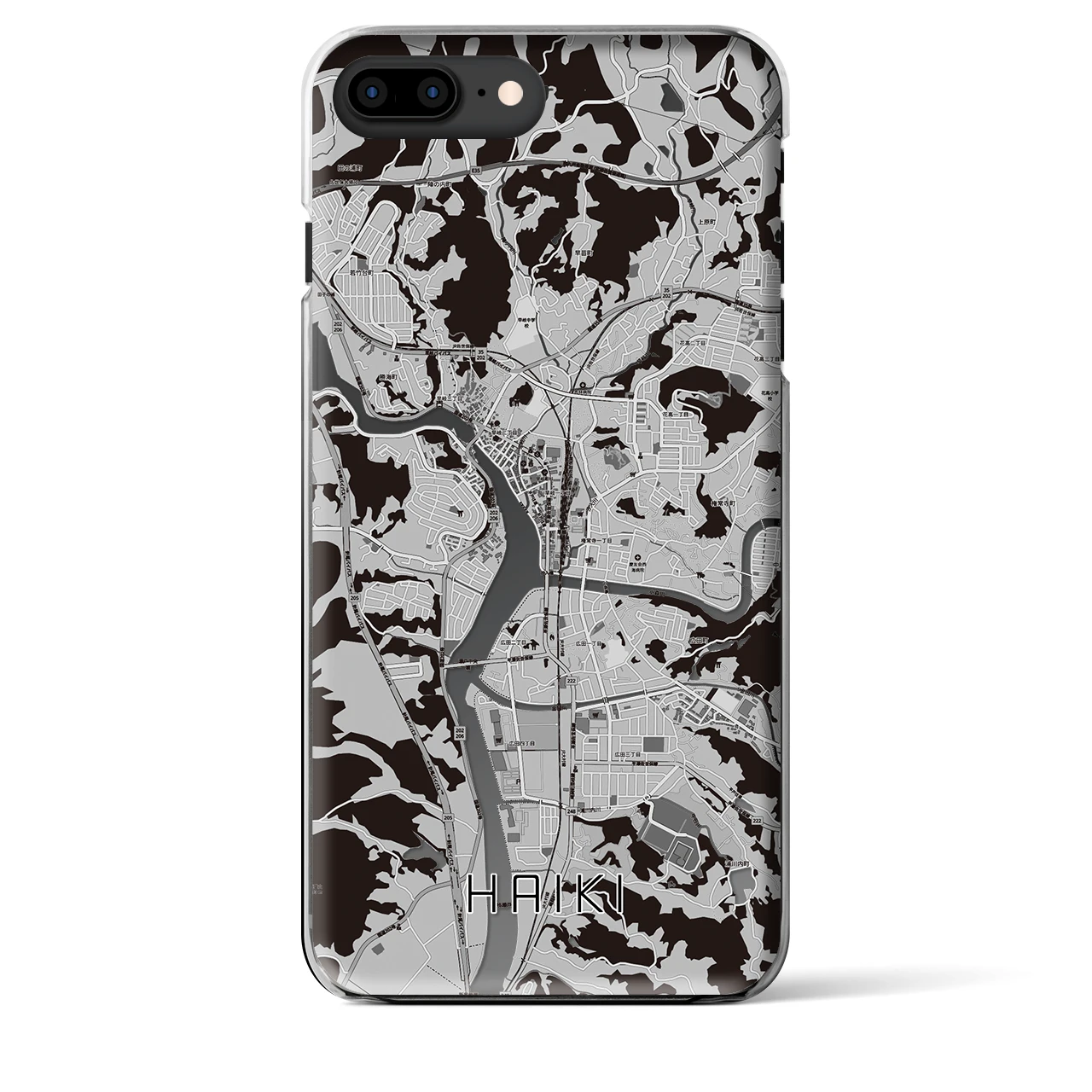 【早岐(長崎県)】地図柄iPhoneケース(クリアタイプ)