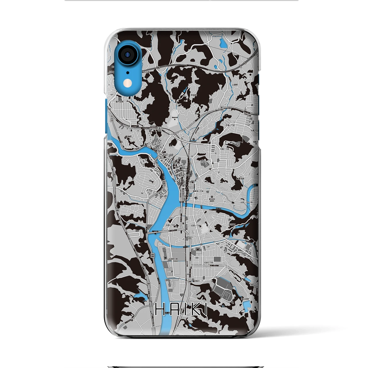 【早岐(長崎県)】地図柄iPhoneケース(クリアタイプ)