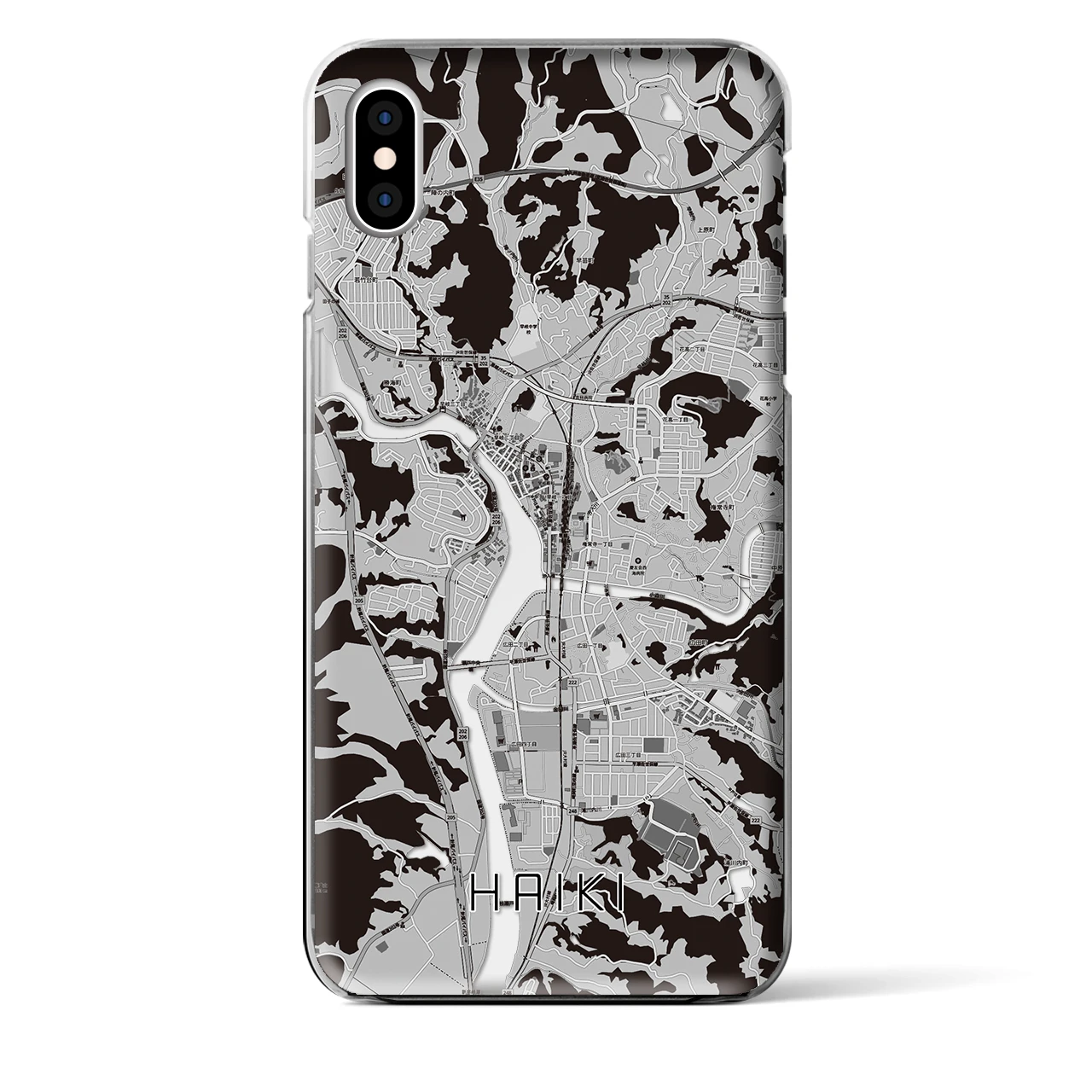 【早岐(長崎県)】地図柄iPhoneケース(クリアタイプ)