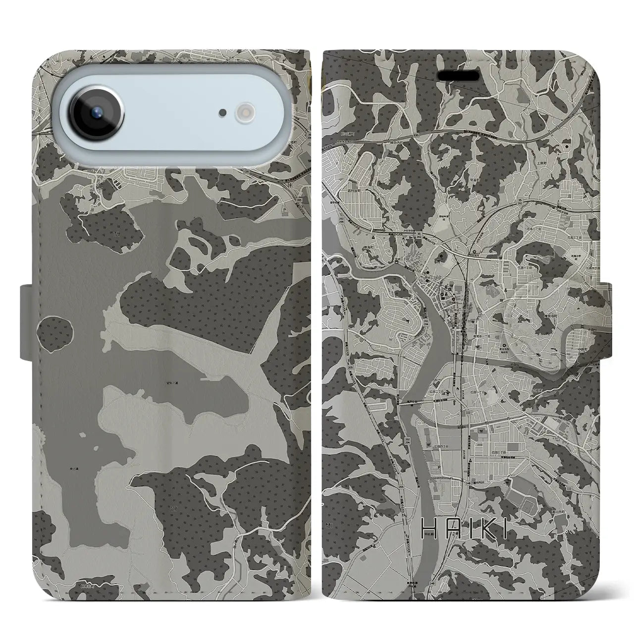 【早岐(長崎県)】地図柄iPhoneケース(手帳タイプ)